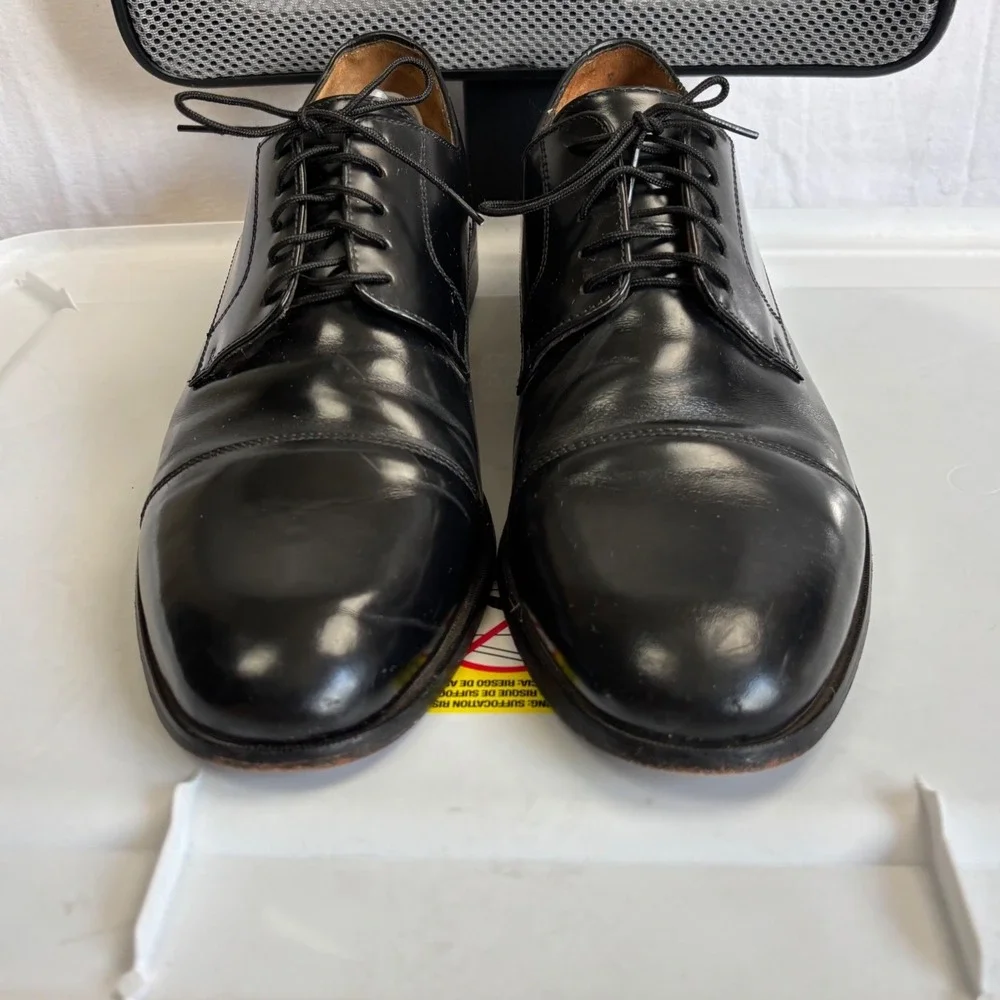 Florsheim Cap Toe Derby Shoes Mens 13 D Black Leather Lace Up Dress Loafer